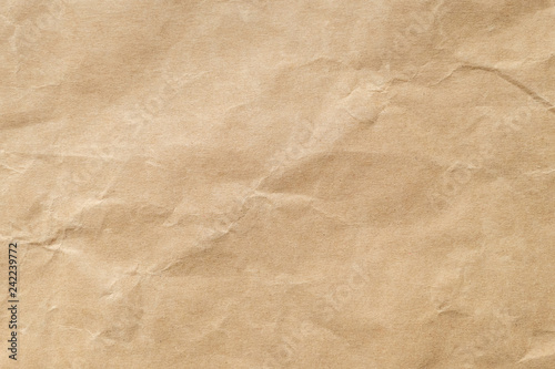 Brown crumpled paper texture for background.