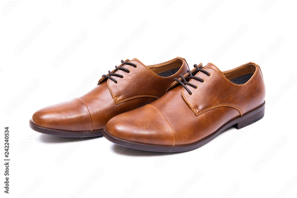 Brown shoes isolated on white background