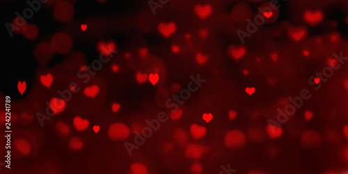 hearts shaped and red blur lights background