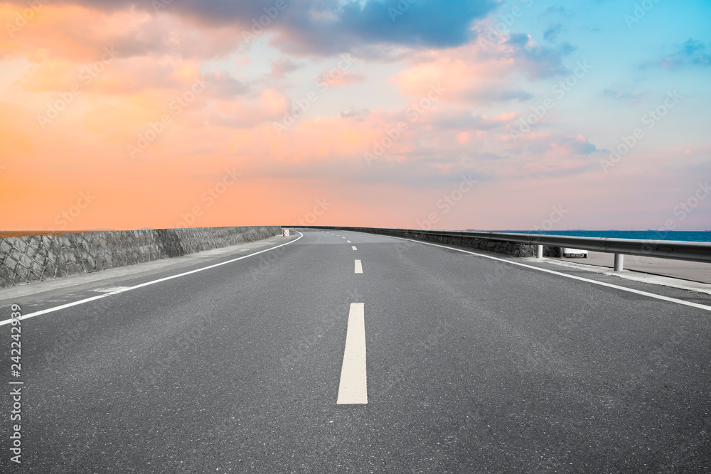 Fototapeta premium Air highway asphalt road and beautiful sky scenery