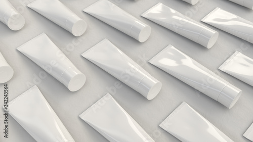 Pattern from blank white tube of toothpaste, cream or gel