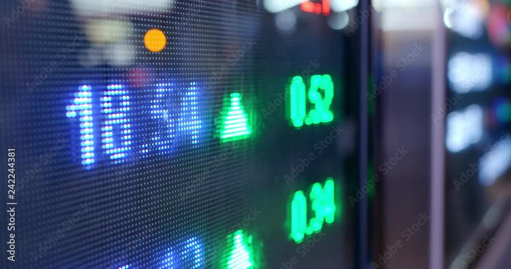 Stock market number display in the city
