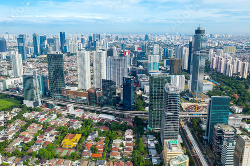 High buildings under blue sky in Jakarta