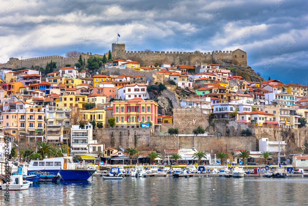 Amazing Panorama of Old town of Kavala, East Macedonia and Thrace, Greece