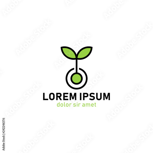 Green ecology plant nature sprout logo template