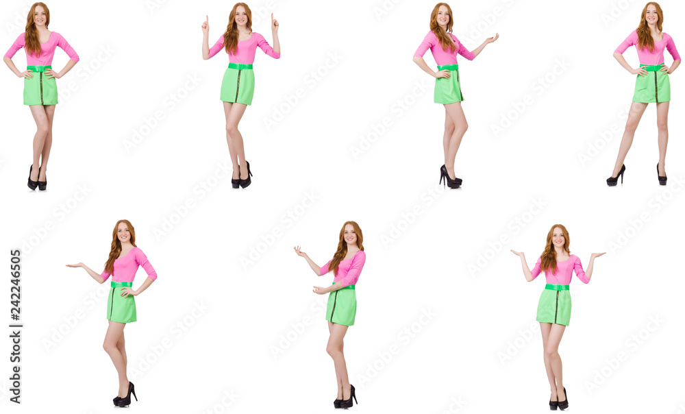 Fototapeta premium Beautiful woman in green skirt 