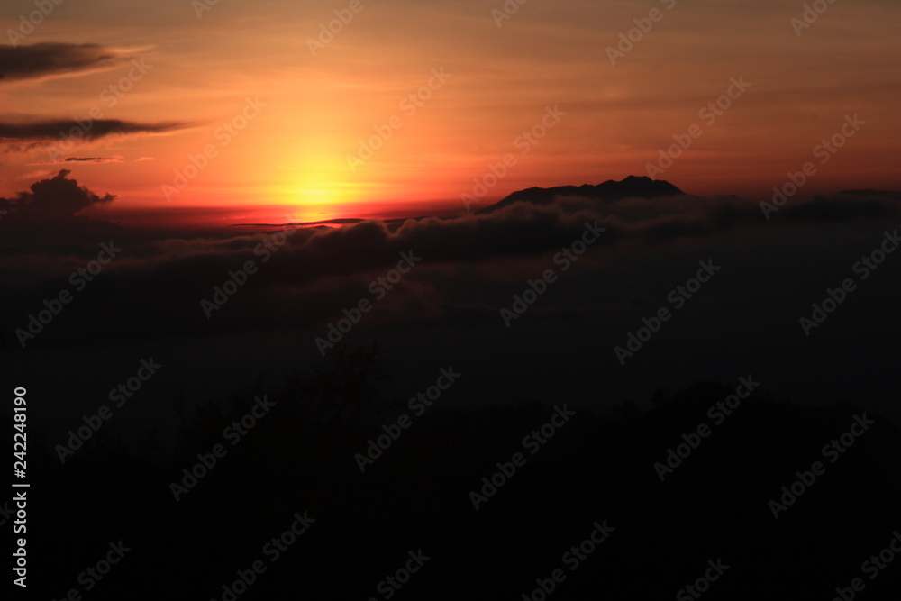 beutiful landsape sunrise over the Bromo mountain