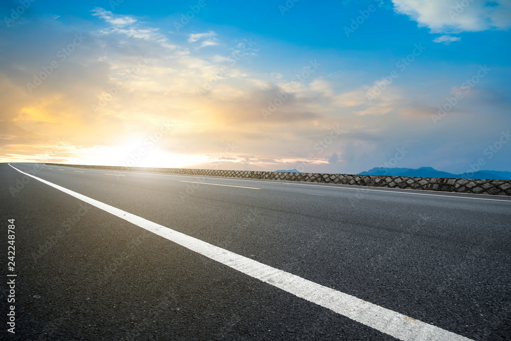 Fototapeta premium Air highway asphalt road and beautiful sky scenery