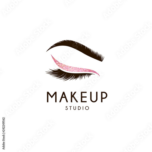 Vector logo design template for beauty salon. Lash and Brow icon.
