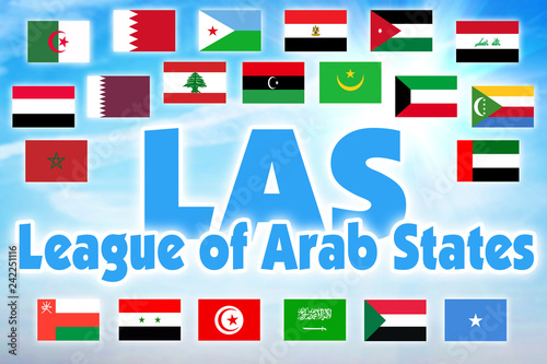 LAS, League of Arab States. International organization of countries of Arabian region photo