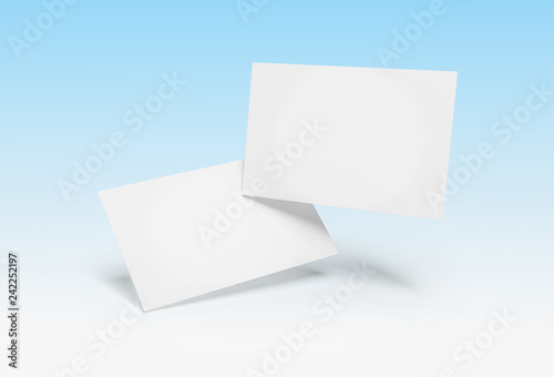 Floating business card mockup isolated 3d rendering © sdecoret
