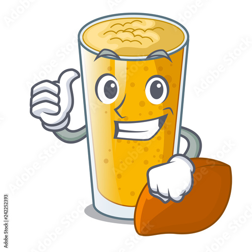 Thumbs up lassi mango in a cartoon bottle