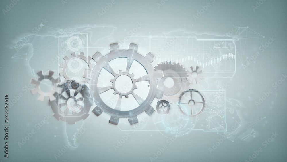 3d rendering gear wheel interface isolated on a background