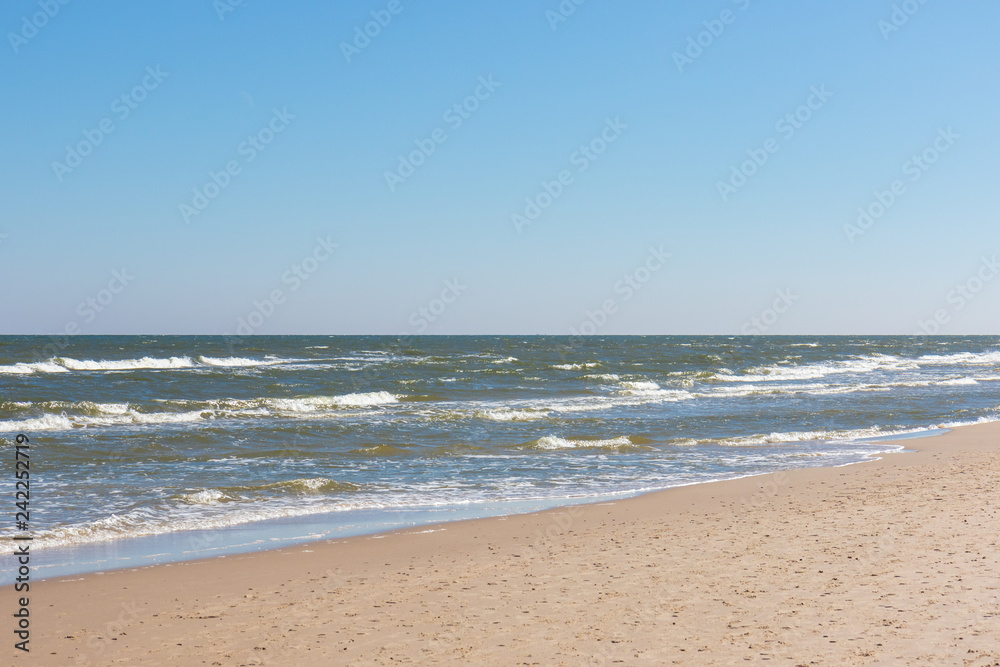 Baltic sea, spring, view from the dunes, Poland