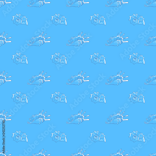 seashells seamless pattern illustration