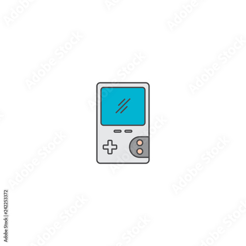 video game console portable doodle cartoon icon flat