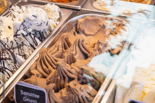 ice cream gelato display in shop