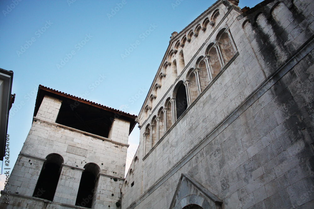 The Church of St. Chrysogonus with not finished Bell Tower. Zadar. Croatia.
