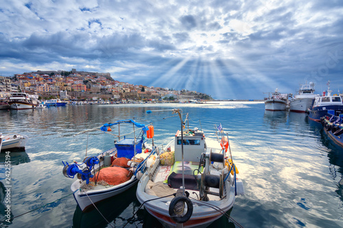 Amazing Panorama of Old town of Kavala, East Macedonia and Thrace, Greece photo