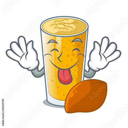 Tongue out lassi mango in the character fridge