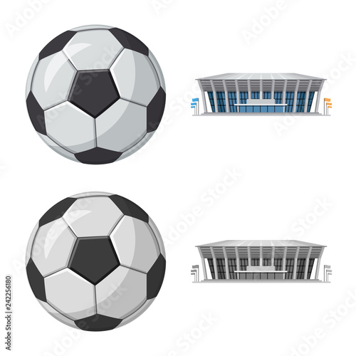 Vector illustration of soccer and gear logo. Set of soccer and tournament stock vector illustration.