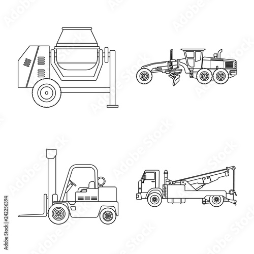 Vector design of build and construction logo. Set of build and machinery vector icon for stock.