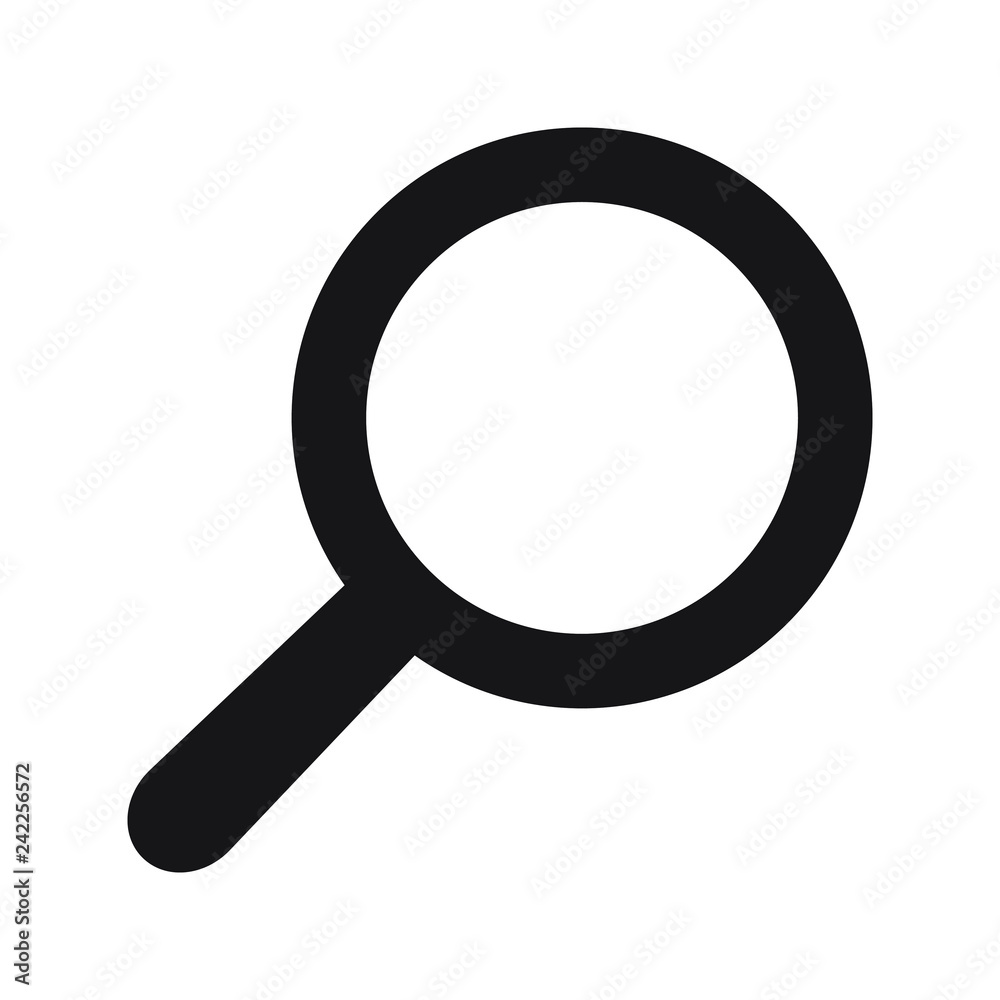 Search icon. Magnifying glass icon, vector magnifier or loupe sign. Search icon. Magnifying glass icon, vector magnifier or loupe sign.
