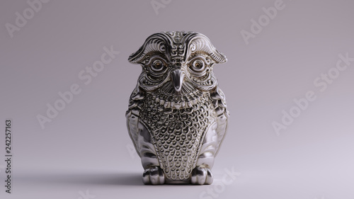 Antique Silver Owl Greek Goddess Athena's Legendary Metal Owl Bubo