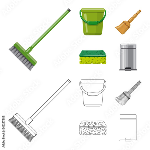 Isolated object of cleaning and service icon. Set of cleaning and household vector icon for stock.