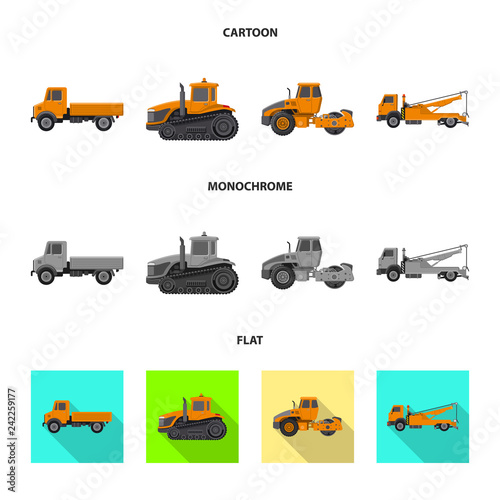 Vector illustration of build and construction logo. Set of build and machinery vector icon for stock.