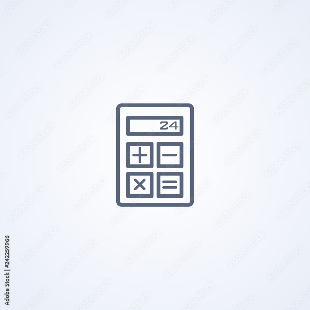 Calculator, vector best gray line icon Calculator, vector best gray line icon