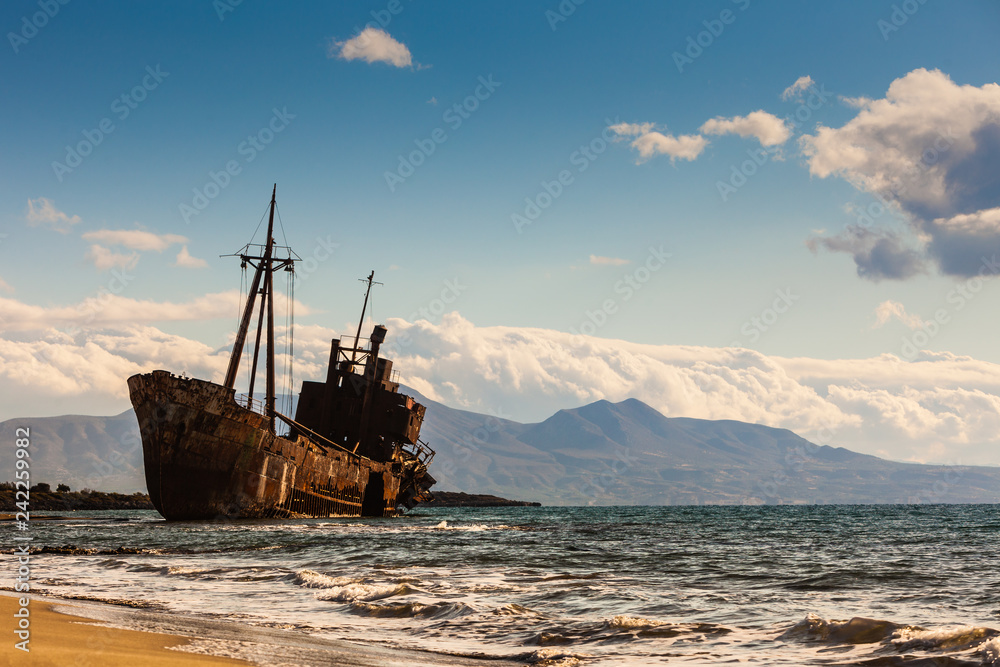 The famous shipwreck near Gythio Greece The famous shipwreck near Gythio Greece