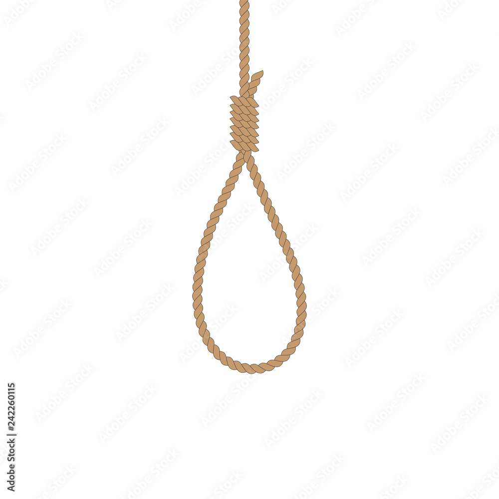 Hangman rope. Rope noose. Hanging or suicide.