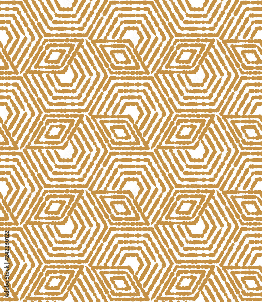 Abstract geometric pattern with stripes, lines. Seamless vector background. White and gold ornament. Simple lattice graphic design Abstract geometric pattern with stripes, lines. Seamless vector background. White and gold ornament. Simple lattice graphic design