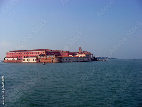 View of San Clemente island in Venetian lagoon,  Venice, Italy