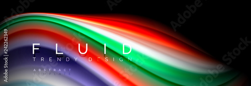 Abstract wave line water 3d background. Wave liquid shape. Splash ink paint mixing on black