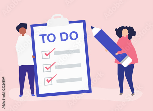 People making a to-do list illustration