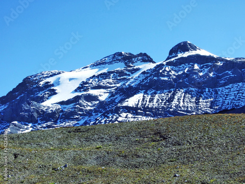 Summit Clariden in the Glarus Alps mountain range, at the border between the Swiss cantons Glarus and Uri photo