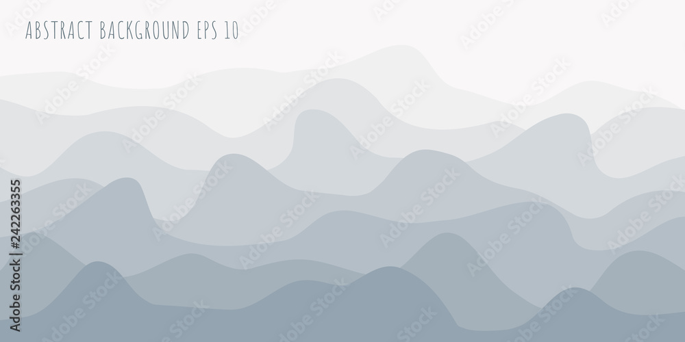 Abstract smooth lines wave or wavy white and gray background.