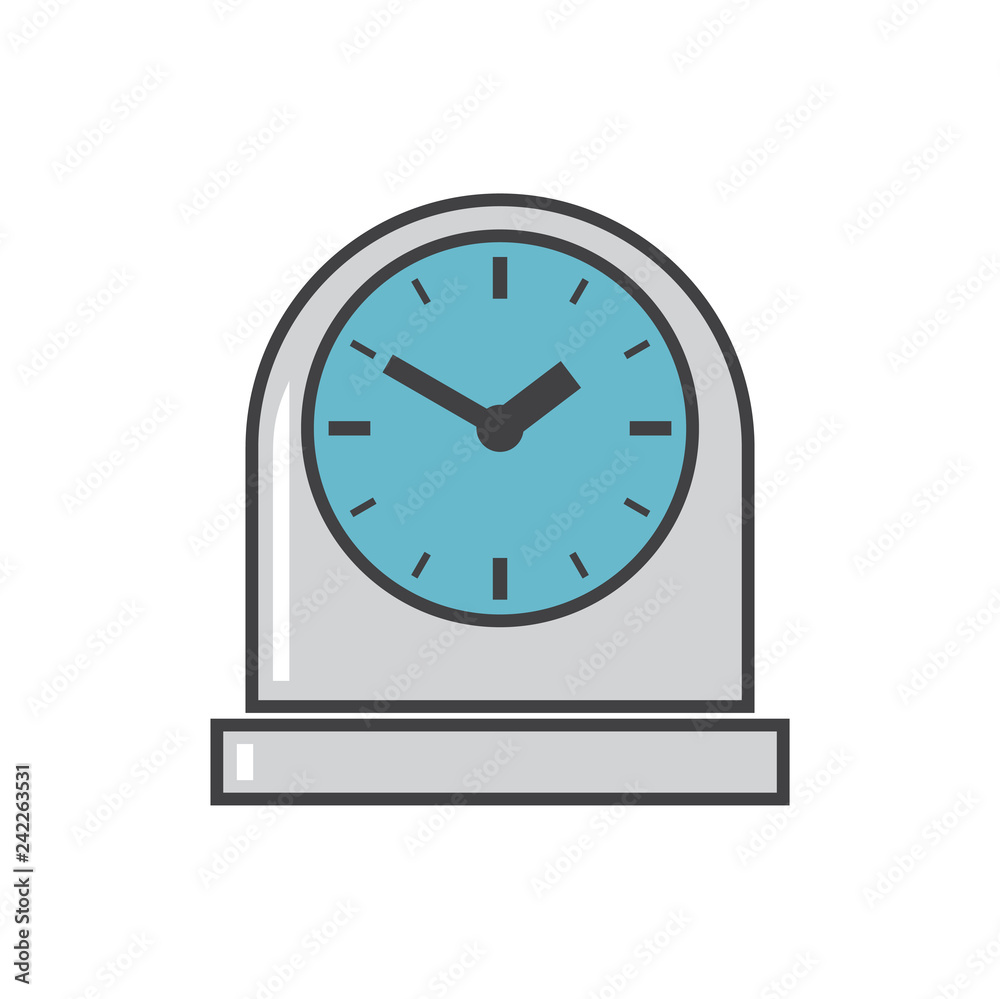 Table clock icon grey and blue on white background for graphic and web design, Modern simple vector sign. Internet concept. Trendy symbol for website design web button or mobile app Table clock icon grey and blue on white background for graphic and web design, Modern simple vector sign. Internet concept. Trendy symbol for website design web button or mobile app