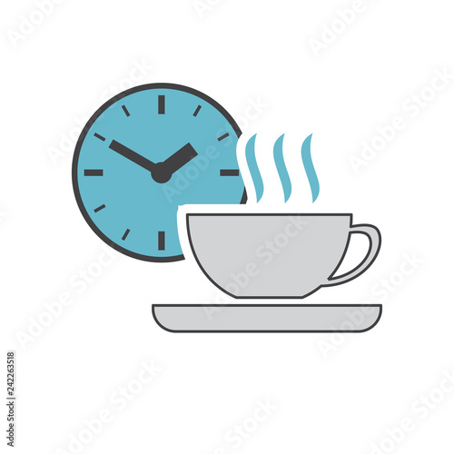 Coffee time icon grey and blue on white background for graphic and web design  Modern simple vector sign. Internet concept. Trendy symbol for website design web button or mobile app