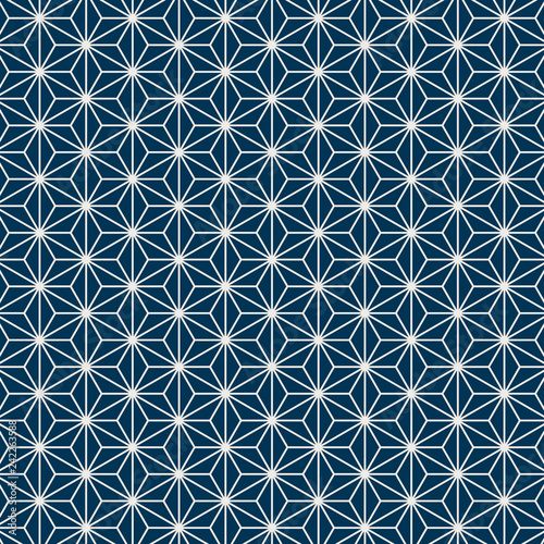 Seamless Japanese pattern with hemp leaf motif vector photo