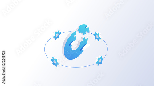 Isometric Puzzle Vector illustration
