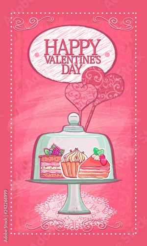 Happy valentine s day dessert card