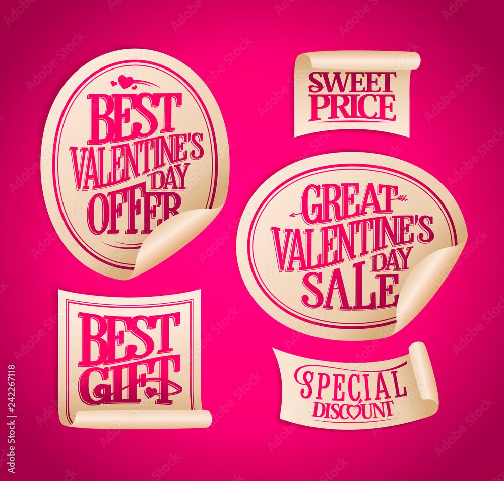 Best Valentine's day sale stickers, holiday offers, special discounts