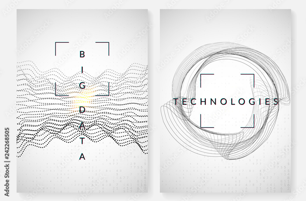 Obraz premium Big data background. Technology for visualization, artificial intelligence, deep learning and quantum computing. Design template for communication concept. Abstract big data backdrop.