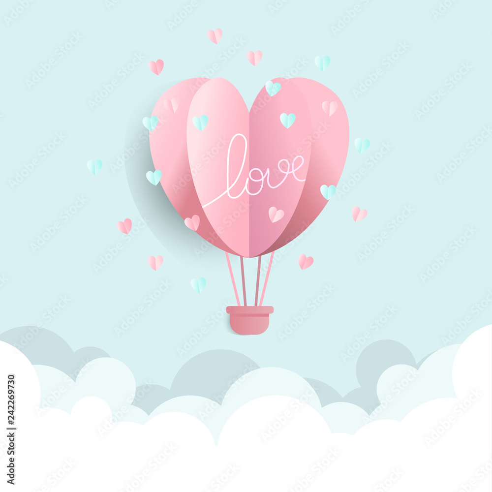 love is in the air concept for valentine's day. vector