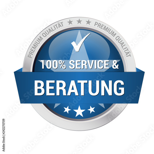 blaues Gütesiegel für 100% Service und Beratung
