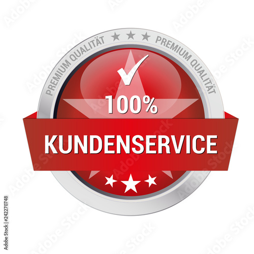 rotes Gütesiegel für 100% Kundenservice