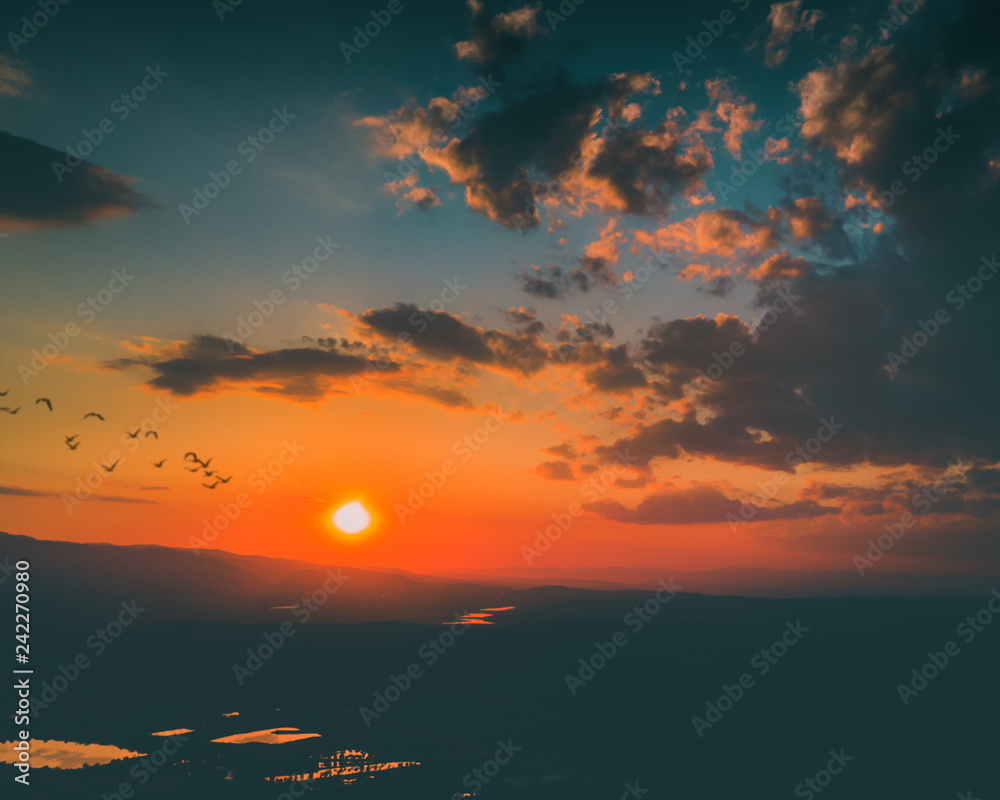 Naklejka premium Sunset